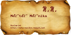 Máté Mónika névjegykártya